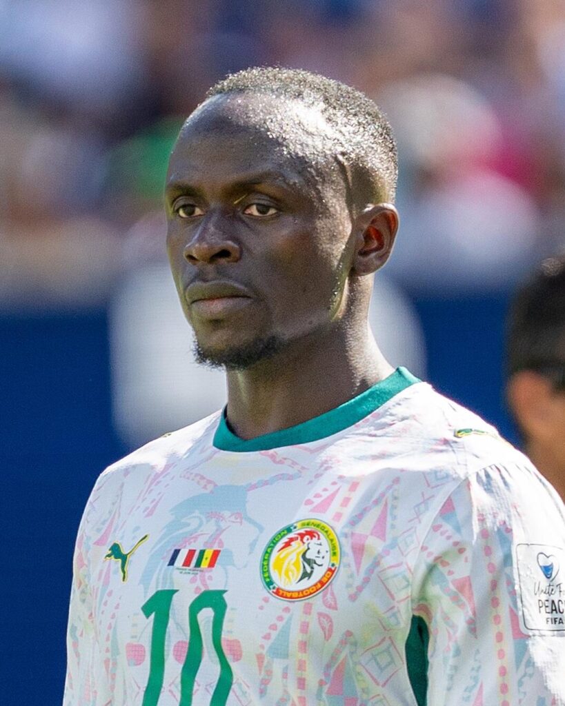 Sadio Mané in Senegal's white shirt at the 2026 World Cup