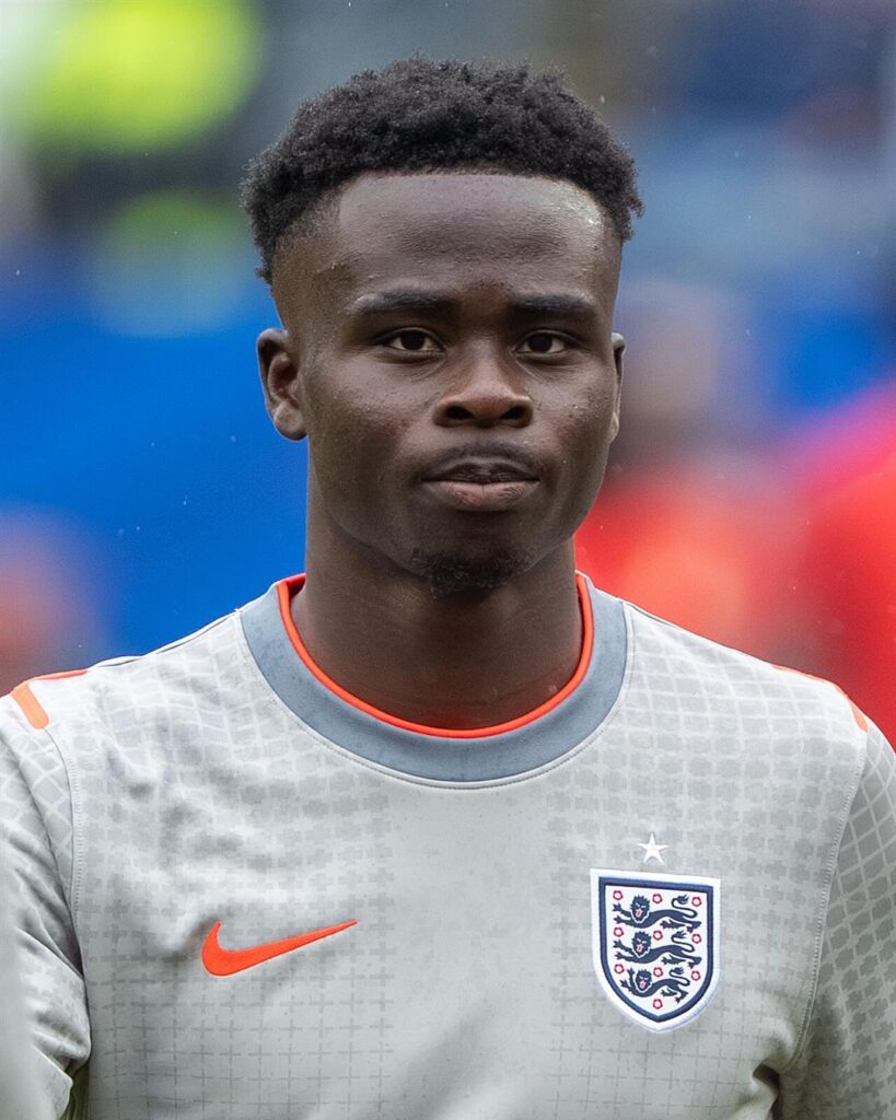 Bukayo Saka in England's grey warm-up shirt at the 2026 World Cup