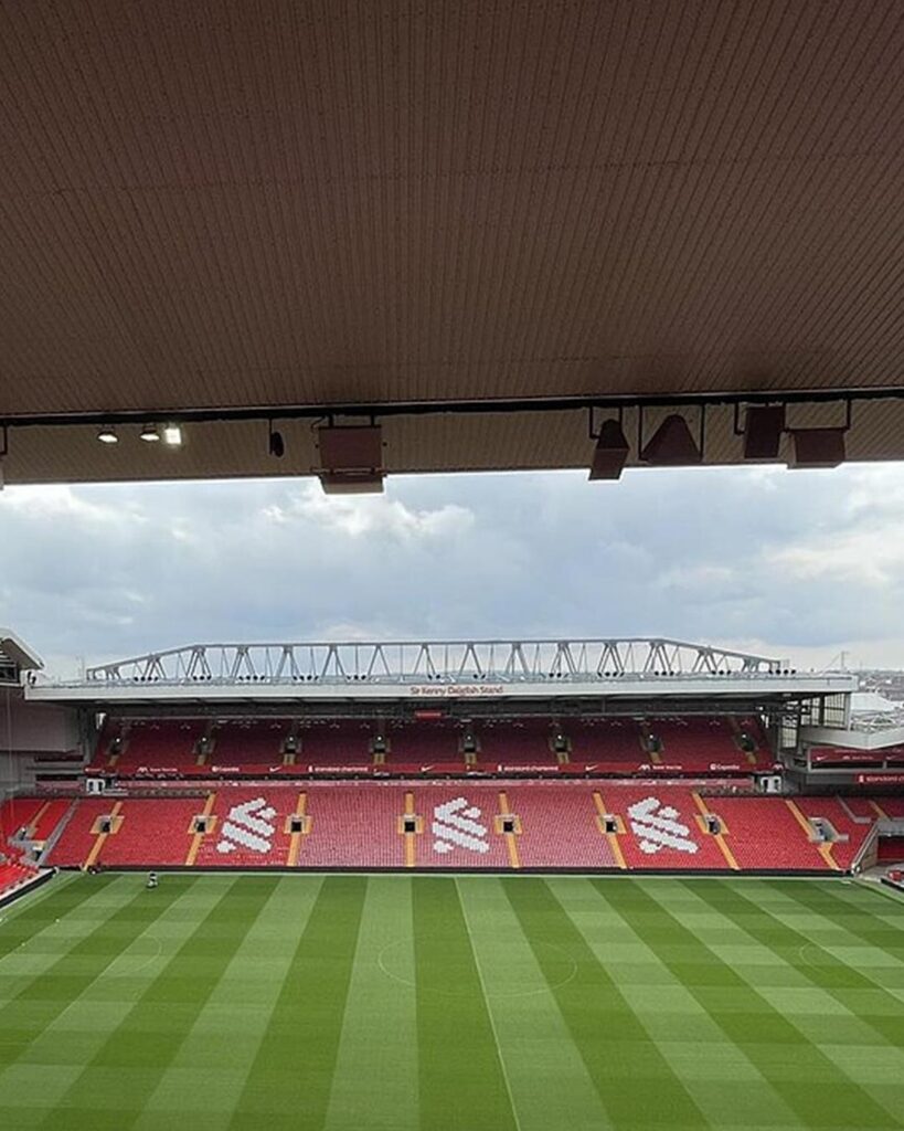 Anfield, home of Liverpool, with the Sir Kenny Dalglish Stand
