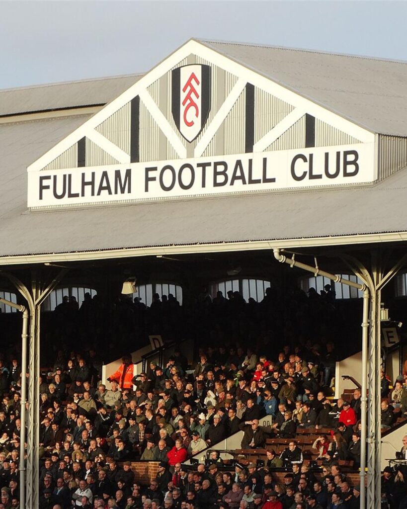 The Fulham Football Club stand at Craven Cottage