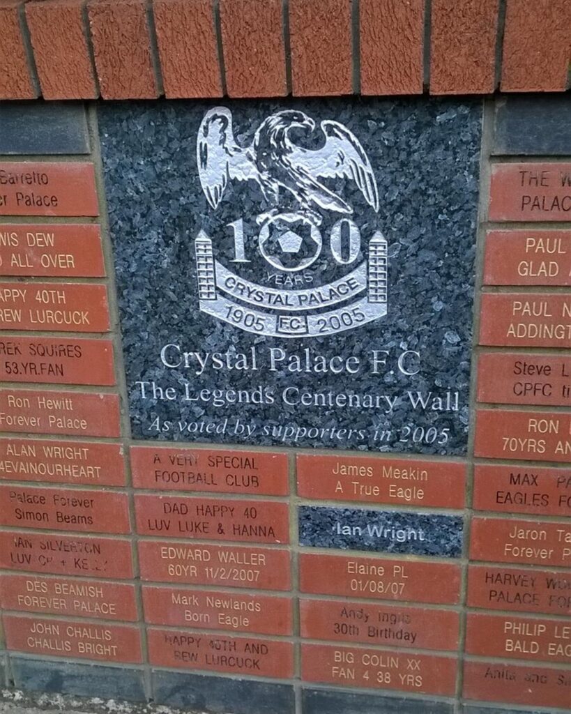 Crystal Palace Centenary Wall at Selhurst Park