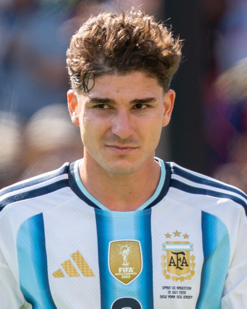 Julian Alvarez in Argentina's number 9 shirt during Argentina v Spain, July 2026